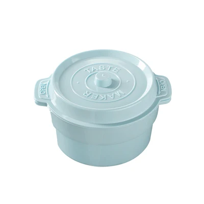 Японский Ланч-бокс двухслойный PP креативный портативный детский Ланч-бокс для микроволновой печи новая посуда коробка для хранения фруктов - Цвет: Round blue