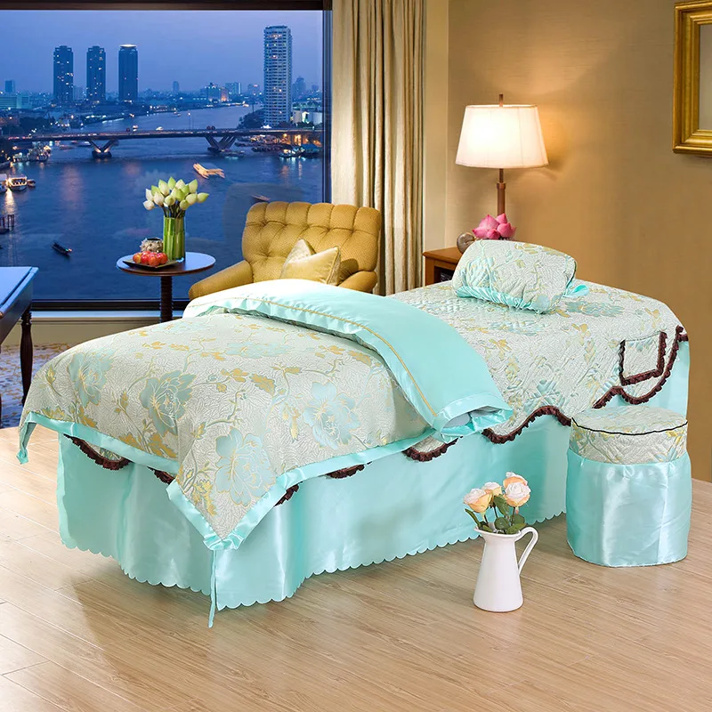 pçs capa de cama apenas salão de beleza massagem mesa folha de cama colcha spa cama cobertura completa saia com furo colchas