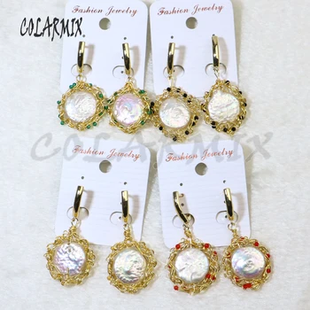 

5 pairs fresh water pearl earrings wire wrap pearl earrings natural pearl earrings for women jewels accessories 94589458