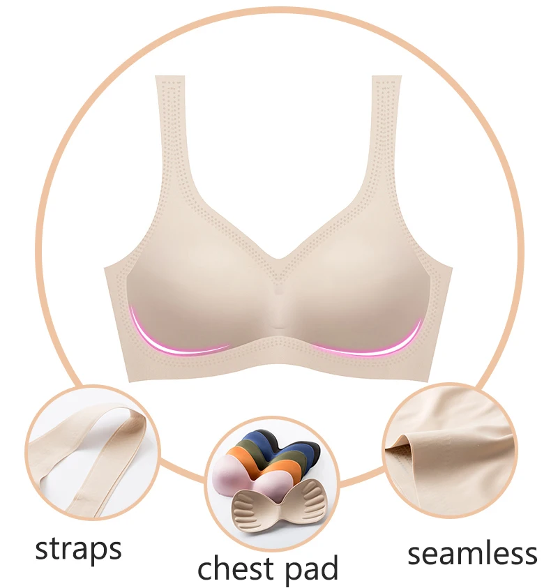 Сексуальные бюстгальтеры для женщин, бесшовный бюстгальтер, пуш-ап, нижнее белье, плюс размер, бюстгальтер, комфортный бюстгальтер без косточек, женское нижнее белье, плюс прокладки, нижнее белье XL