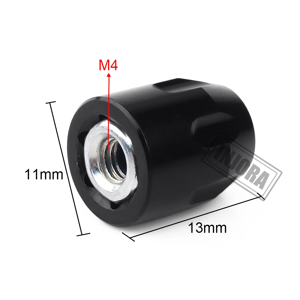 INJORA 4PCS Aluminium RC Car Wheel Rim Center Cap M4 Nut for 1/10 RC Crawler Traxxas TRX4 Axial SCX10 90046 D90 Tamiya MST - Image 5