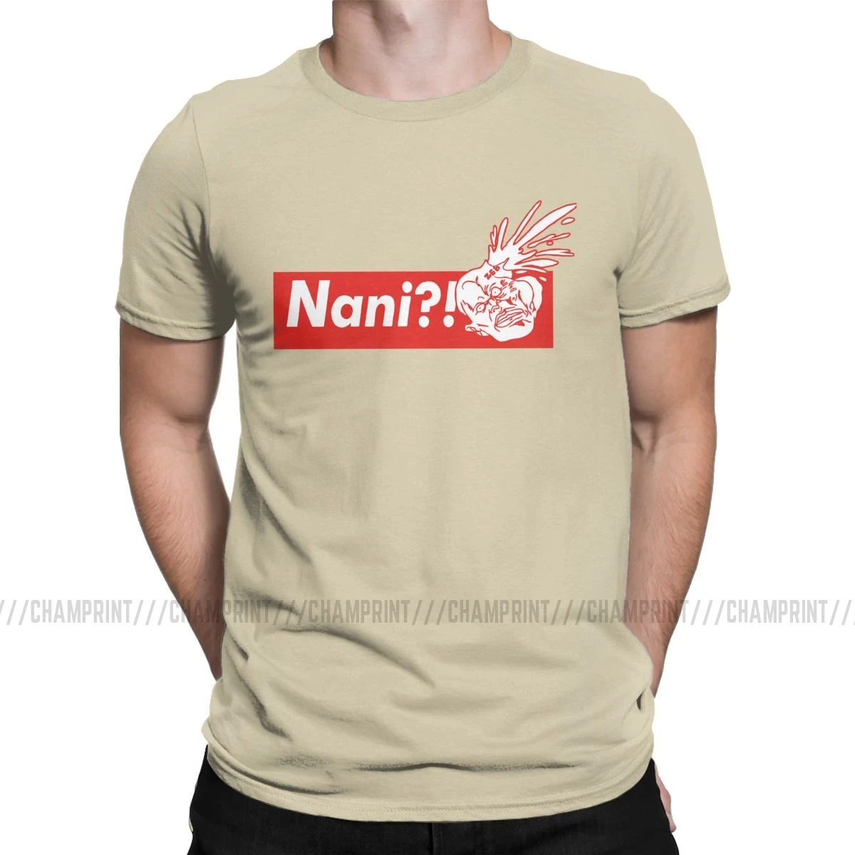 Nani Hokuto No Ken Kenshiro, футболка, мужская, хлопок, винтажные футболки, Fist of the North Star, футболка, короткий рукав, одежда - Цвет: Хаки