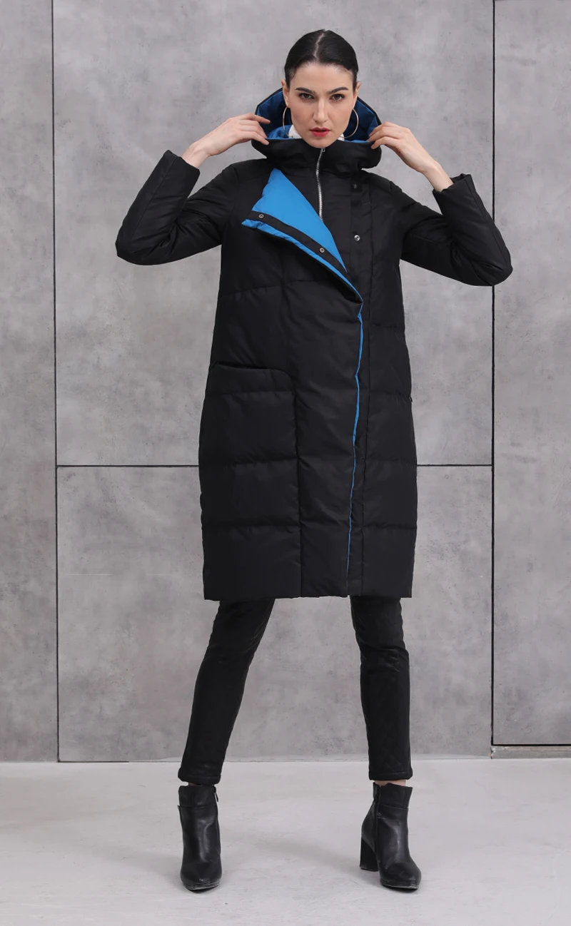 YNZZU, бренд класса люкс,, зимний женский пуховик, длинный, с капюшоном, 90%, белый утиный пух, пальто, утолщенная, теплая, женская, пушистая верхняя одежда A1395