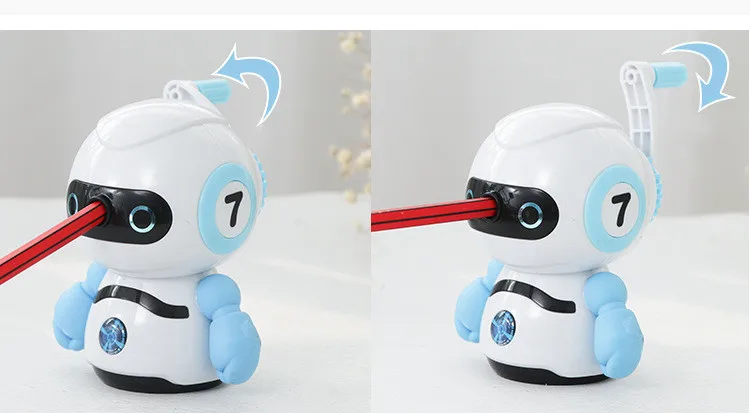 1 шт. Kawaii робот точилка для карандаша ручная резка карандаша инструменты для учебы для детей подарок школьные офисные канцелярские принадлежности