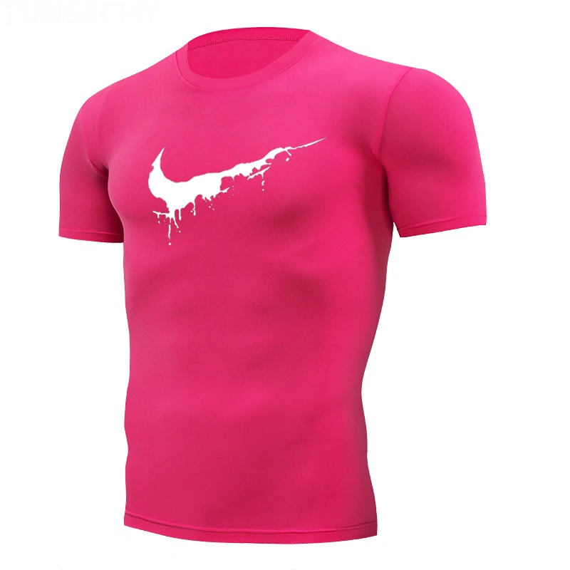 Новая модная футболка Мужская дышащая хлопковая Мужская футболка с коротким рукавом для фитнеса футболка для спортзала облегающая Повседневная рубашка - Цвет: Photo Color 11