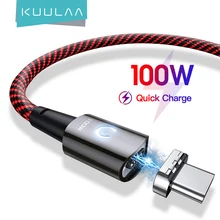 Kuulaa pd 100ワットusbタイプcタイプcケーブルxiaomi mi 10tプロポコx3磁気5A急速充電ケーブルmacbook proのコード