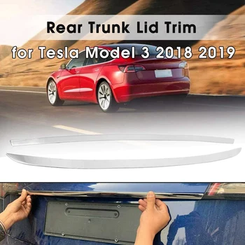 

1Pair Rear Tail Trunk Door Lid & Upper Tailgate Overlay Strip Cover Trim for Tesla Model 3 2018 2019 Car Styling Auto Accessor C