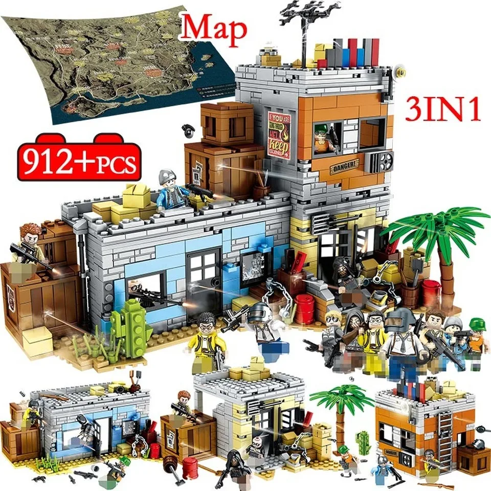 

912PCS Military Building Blocks Legoinglys Army WW2 City Police PUBG Battlegrounds Soldiers Weapon Gun Bricks Toys for Boys