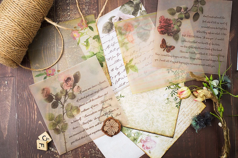 PAPIER CADEAU,Collage manuscript--Papier De Riz Rétro Pour Scrapbooking
