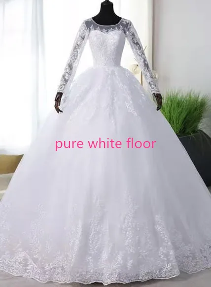 blue wedding dress New Romantic Sweet Elegant Luxury Long Lace Princess Wedding Dress With Sleeves Appliques Celebrity Bride Gown Vestidos De Noiva black wedding dresses Wedding Dresses