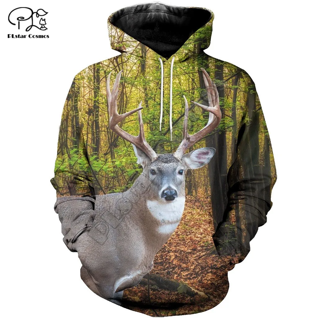 

PLstar Cosmos Beautiful Deer 3D Printed 2021 New Fashion Hoodies Sweatshirts Zip Hoded For Men/Women Casual Streetwear Style-B22