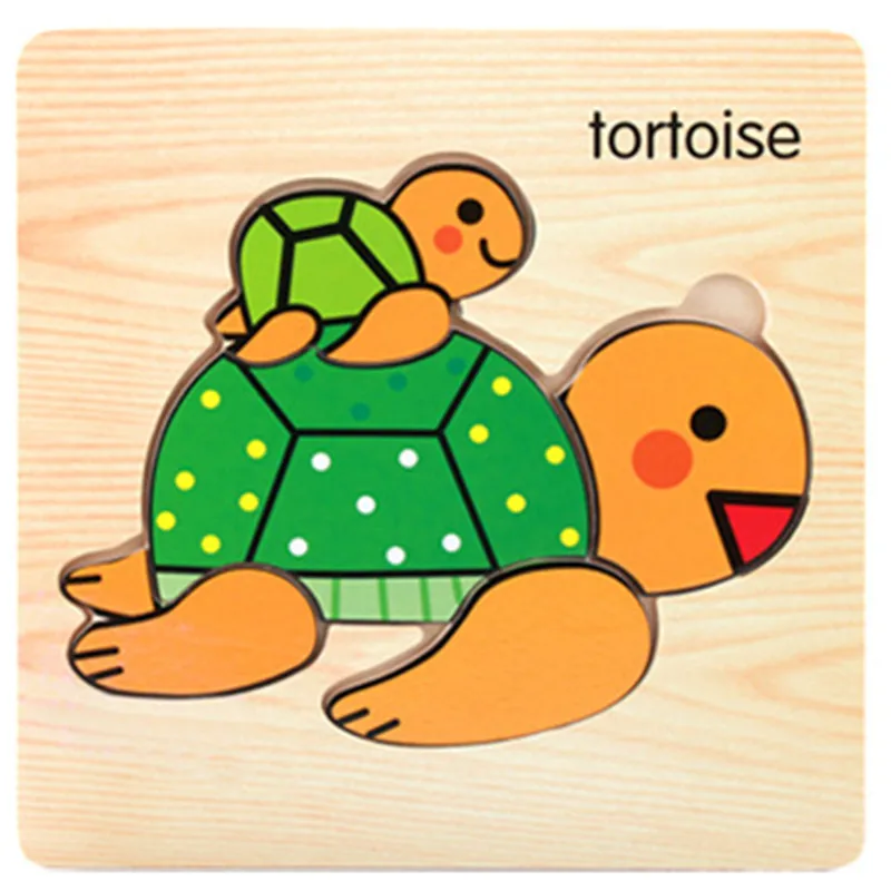 Montessori 3D Wooden Puzzle Baby Toys Educational Toys Plays Cognition Cartoon Grasp Intelligence Puzzles For Kids Wooden Toys 18