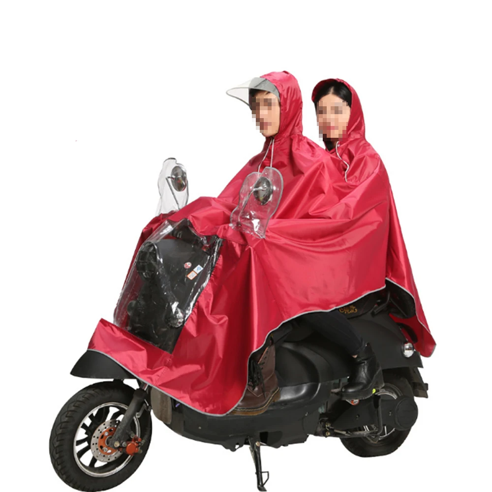 

Increased and thickened Oxford fabric Double poncho with reflective stripe motorcycle raincoat