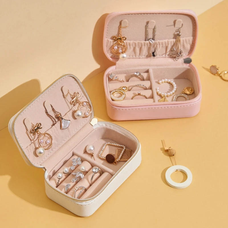 Estuche organizador de joyas de para mujeres y niñas, bolsa de transporte de joyería, caja de almacenamiento joyería portátil, soporte para pendientes|Envase y exposición de joyería| -