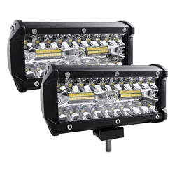7 Polegada 120w combo conduziu o feixe de inundação do ponto 4x4 das barras claras 12v 24v barra 4wd conduziu o farol para os barcos de automóvel suv atv ilight.