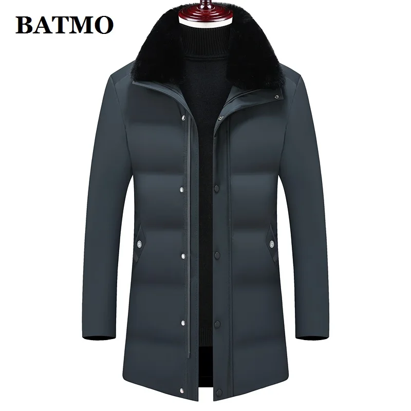 blue BATMO, Новое поступление, высокое качество, Зимние Теплые повседневные мужские парки, мужские зимние куртки, тренчкот для мужчин, большие размеры, M-4XL, 8802 - Цвет: blue