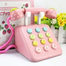 Девочка игрушки телефон клубника моделирование розовый телефон мебель деревянные игрушки детские развивающие День рождения Рождественский подарок