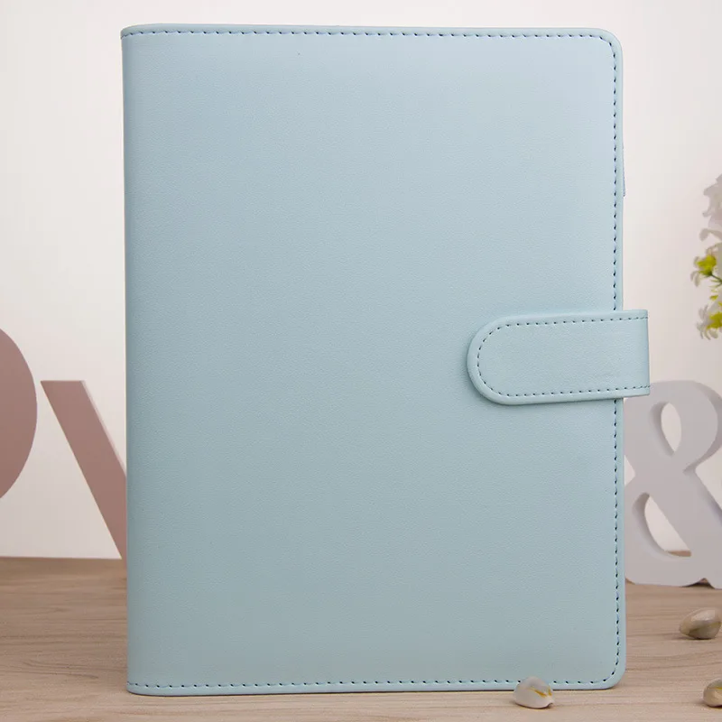 Cute Ring Stationery Business Notebook A5 A6 Genuine Leather Cover Loose Leaf Notebook Diary Travel Journal Sketchbook Planner (10)