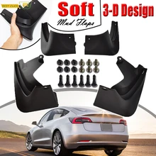 Conjunto de aletas de barro moldeadas para Tesla modelo 3 2016 - 2019 Mudflaps Splash guardias barro guardabarros delantero trasero