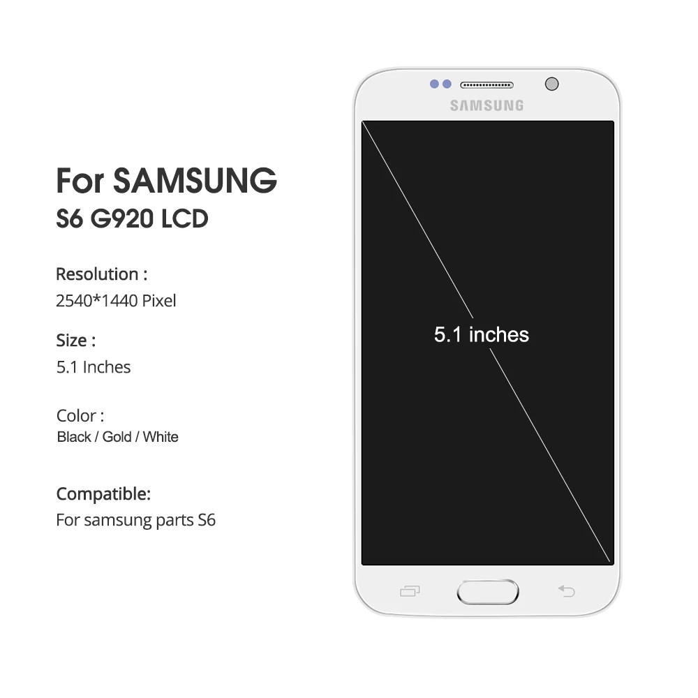 G920F ЖК-дисплей для samsung Galaxy S6 G920 G920F ЖК-дисплей дигитайзер сенсорный экран с рамкой для samsung G920f дисплей в сборе