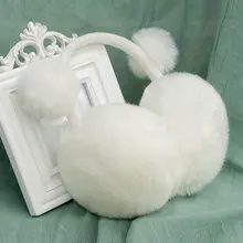 Милые наушники с искусственным кроличьим мехом и помпоном; зимние наушники для детей; милые меховые наушники для девочек; милые плюшевые наушники