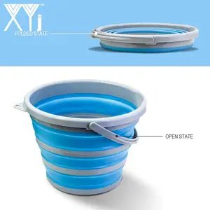 XYj складное ведро 3.69Gal/14L, портативное складное ведро, резервуар для воды, контейнер для походов, кемпинга, рыбалки, путешествий, садоводства - изображение