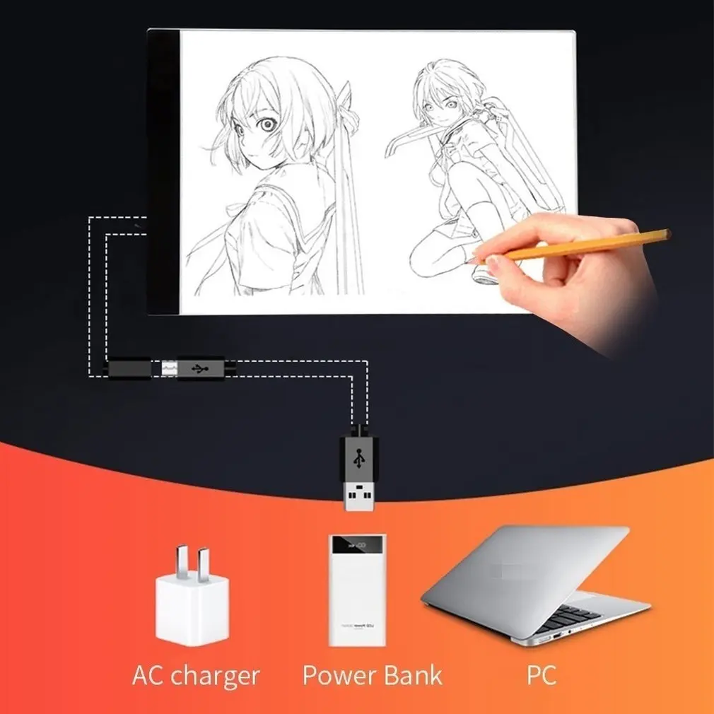 Портативный планшет для рисования с USB кабелем параллельным движением и
