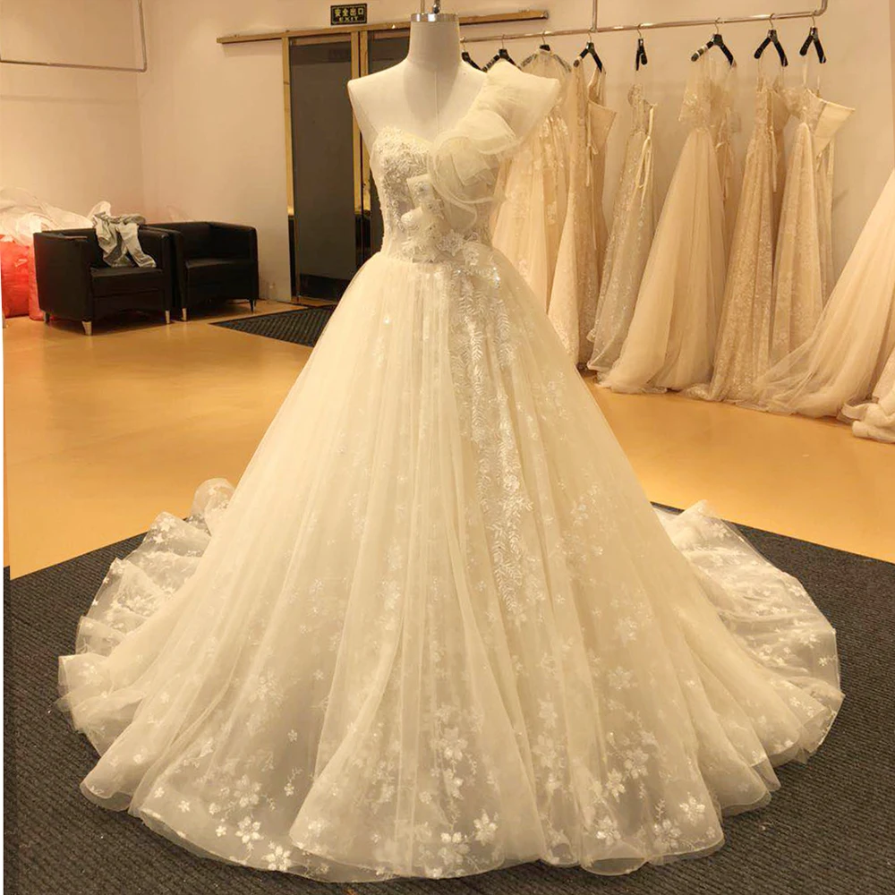 SL-6224 Свадебные платья SuLi с одним плечом 2020 Vestido De Noiva цвета слоновой кости
