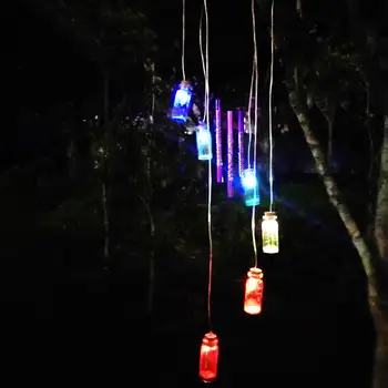 

Solar Glass Bottle Wind Chime Light Hanging Outdoor Lamp Decorative Garden Lights (Colorful Flashing)
