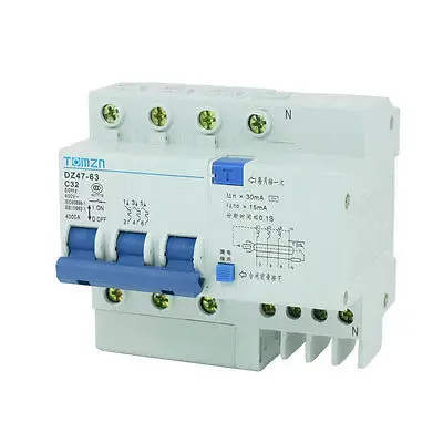 

AC 400V 32A 3P+1N Overload Protection ELCB Earth Leakage Circuit Breaker