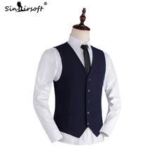 Новое поступление, деловой жилет для мужчин, приталенный мужской жилет для свадебной вечеринки, повседневный деловой пиджак без рукавов
