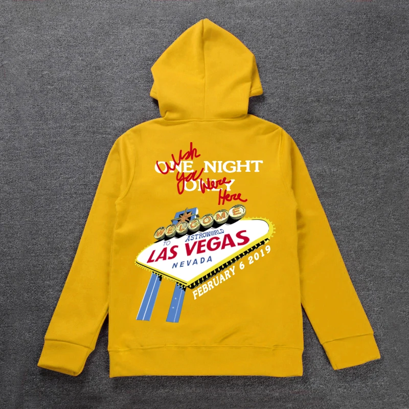 19ss с изображением Трэвиса Скотта Astroworld Tour Vegas hoge Kwaliteit Топ быстрого выпуска мужских и женских толстовок