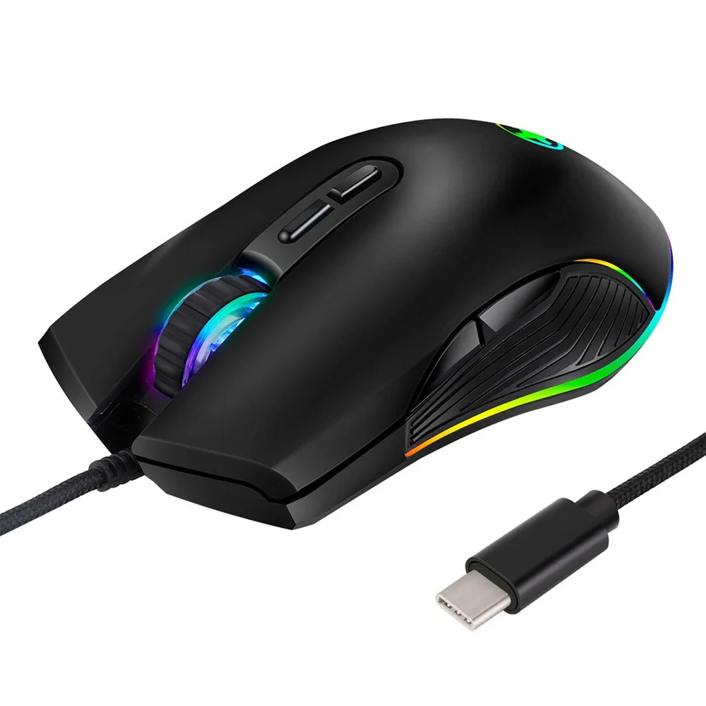Мышь Raton Ordenador RGB с подсветкой, проводная мышь dpi, USB игровая геймерская мышь, профессиональные Мыши для ПК MacBook, компьютерная мышь, 19Aug