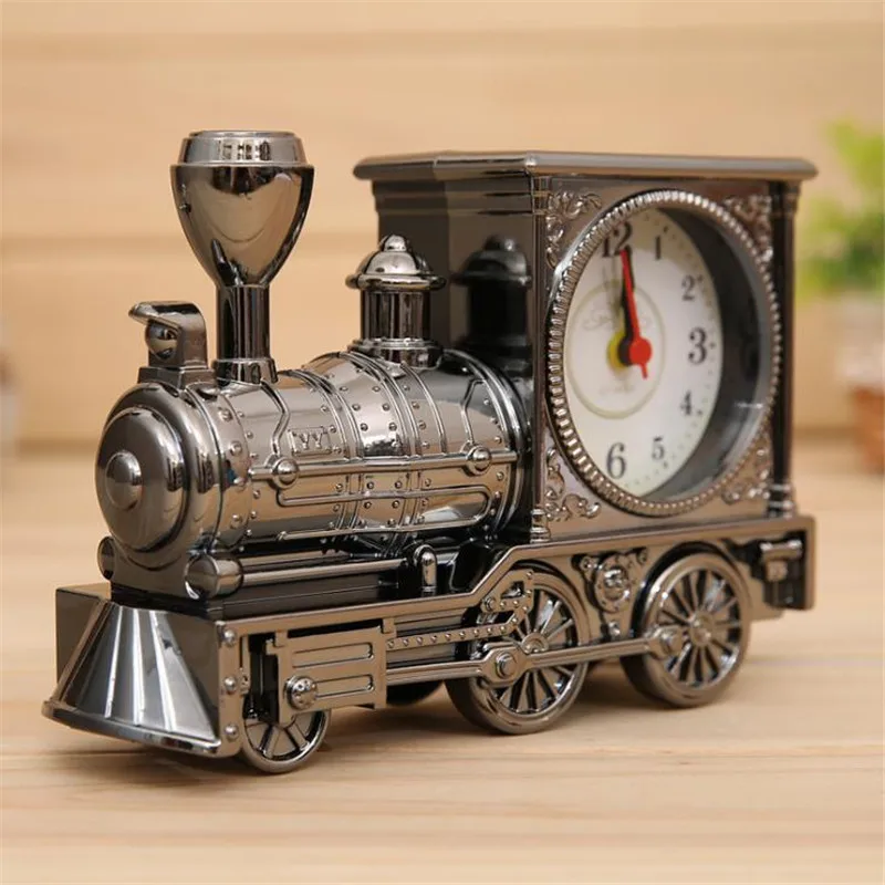 

Antique Digital Alarm Clock Kids Gift Bedroom Mechanical Table Clock Creative Classic Train Desk Watch Office Electronic Clock