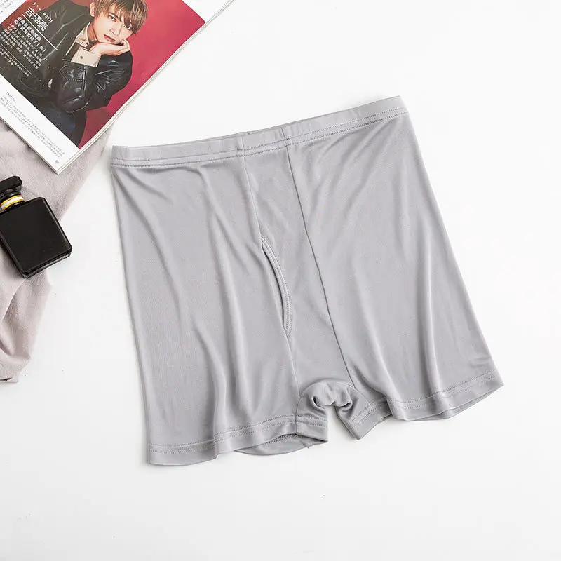 3 Pcs/Lot Men‘s Underpants Silk Boxer Panties Shorts Open Crotch Breathable Seamless Sports Underwear Youth Male LVFAN TGS-005