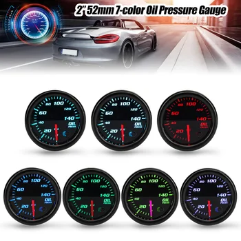 

Universal 2inch 52mm 12V Oil Pressure Gauge Meter With Sensor 7 Color LED Tinted Face 12V