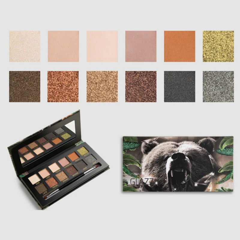 

Animals Theme 12-color Pearl Flash Matte Eye Shadow Plate Shimmer Glitter Eye Shadow Color Matching Eye Make Up Cosmetics