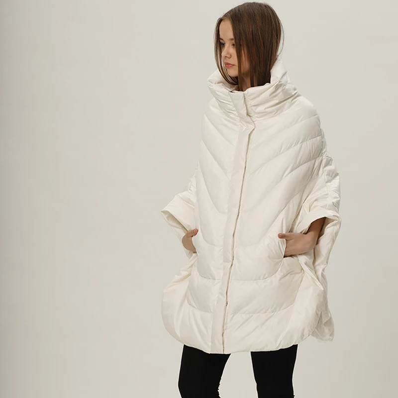 YNZZU Европейский стиль зима шикарный дизайн часов Женская куртка однотонный меховой жакет с вортником стойкой 90% белый пуховик на утином пуху пальто A1270