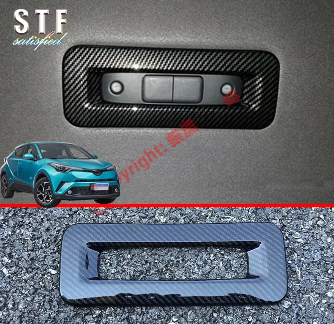 

Carbon Fiber Style Interior Rear Lights Reading Lights Cover Trim For Toyota C-HR CHR 2017 2018 2019 Car Accessories Stickers W4