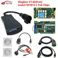 Lexia 3 ferramenta de diagnóstico, chipe completo, lexia3 v48/v25, mais novo diagbox v7.83 pp2000 Lexia-3, firmware 921815c