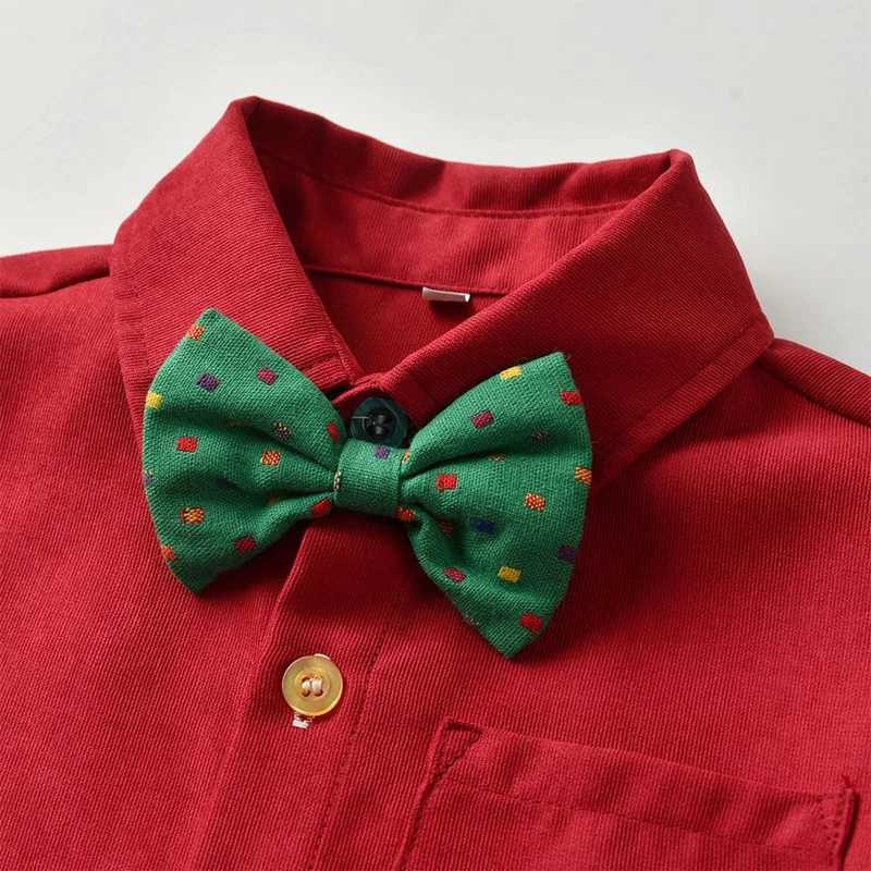 Tem doger/комплекты одежды для мальчиков Осенняя детская одежда для мальчиков плотные рубашки с длинными рукавами и галстуком+ штаны, комплект из 2 предметов повседневная детская одежда