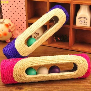 

High Quality Sisal Scratching Post Long Rolling with 3 Roller Ball Kitten Cat Toy (color Random)