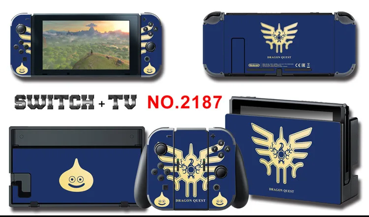 1set New Cute Anime Full Body Sticker for NS Switch Protective Cover Skin Colorful Art for Game Console Joy-Con Controller Decor