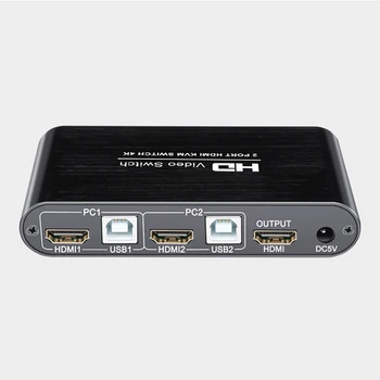 

2 Port 4K USB HDMI KVM Switcher Video Display Hot Key Switch for PC Laptop JR Deals
