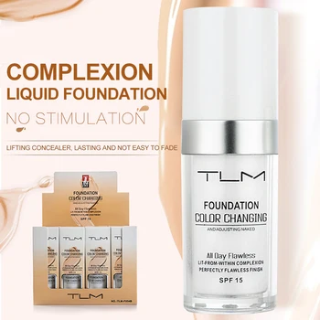 

30ml Temperature Change Complexion Liquid Foundation Cream Concealer Hydrating Makeup Coverage Base Cosmetics Primer