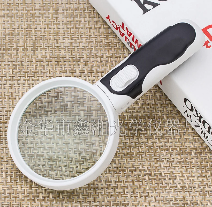 Magnifier 2.5X 5X 16X 3 lens rate interchangeable LED light reading  loupe Magnifying glass with led lights