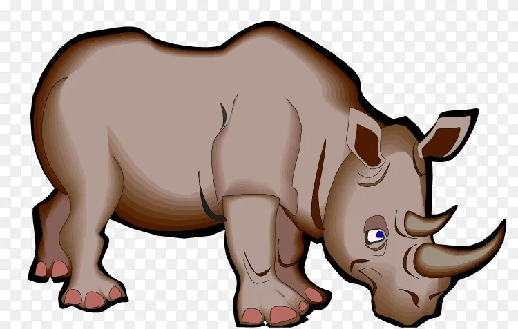 犀牛动画剪辑艺术.卡通犀牛