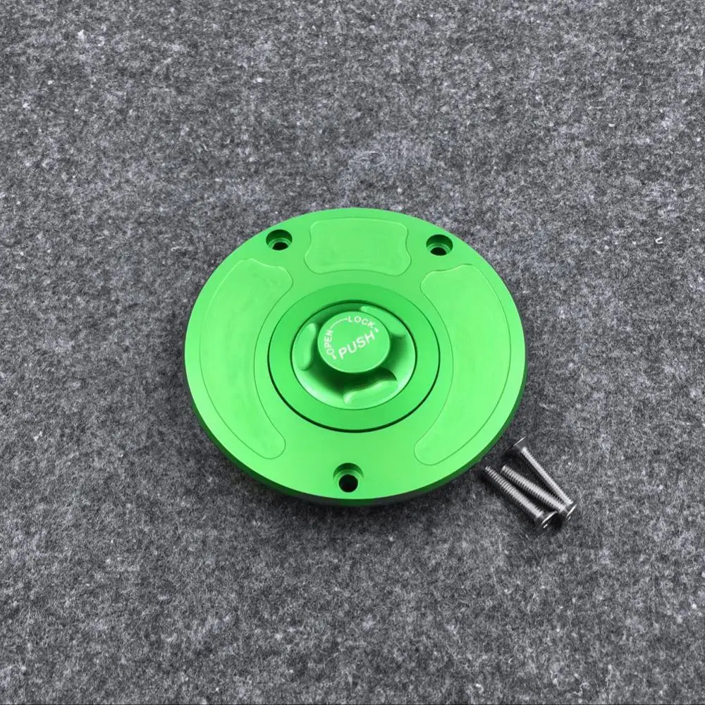CNC Keyless газовый топливный бак для бензобака крышка подходит для KAWASAKI Ninja ER650 ER-6N ER-6F 2006- KLE650 KLZ1000 VERSYS 1000 - Цвет: Зеленый