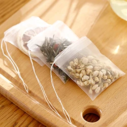 Transparent Nylon Tea Bags with String - Empty, Disposable, Heat - Sealable Filter Herb Bags (Multiple Sizes Available) - 50pcs (10x12cm)