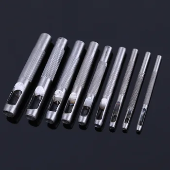 

9pcs/set Hollow Hole Metal Leather Punch Set Belt Cutter Craft Hollow Punch Puncher DIY Tool 2.5-10mm